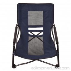 Costway Outdoor High Back Folding Beach Chair Camping Furniture Portable Mesh Seat Navy